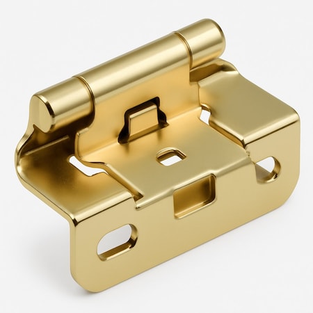 Sapphire 2-1/4 in. Partial Overlay Self-Closing Exposed No Radius Cabinet Hinge in Satin Brass - Pack of 2 SP-804430