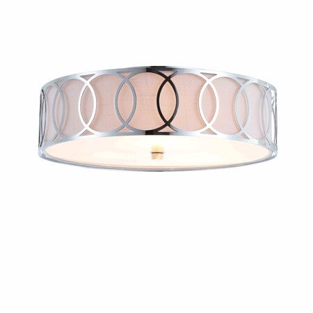 Jonathan Y Aria 3-Light 15.5" Metal LED Flush Mount, Chrome JYL3503B