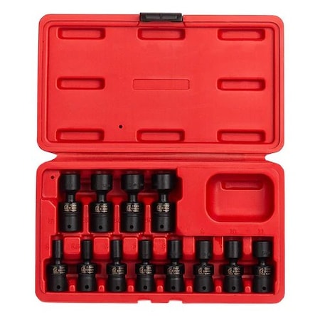 Sunex 1/4" Drive Universal Impact Socket Set, Metric, 12 pcs 1814