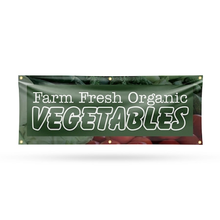 Signmission Farm Fresh Organic Vegetables, 24 Inch x 72 Inch, Vinyl Banner B-72-30606