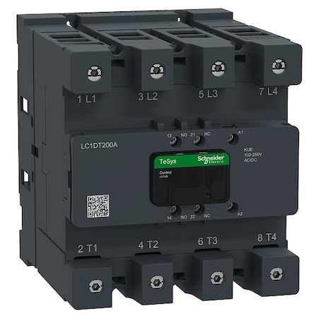 Schneider Electric CTR Deca 200A 4P 100-250V ACDC EvLk LC1DT200AKUE