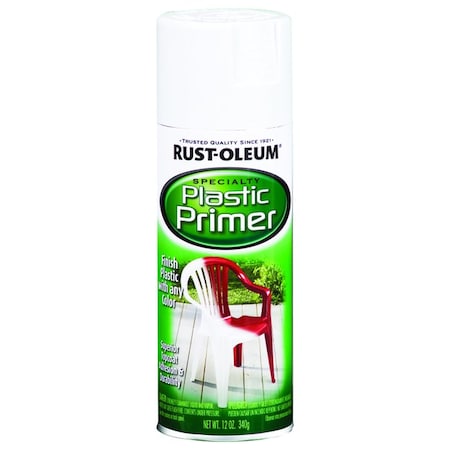 Specialty 12 Oz Rust-Oleum White Plastic Spray Paint, Primer 209460