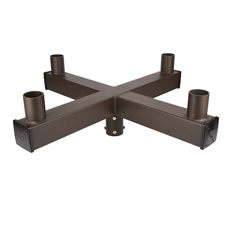 J&H Led 25 in. 90-Degree Quad Low Prof Bullhorn Mounting Bracket Tenon Adapter for Round Pole Lights JH-1QHTA90-54C