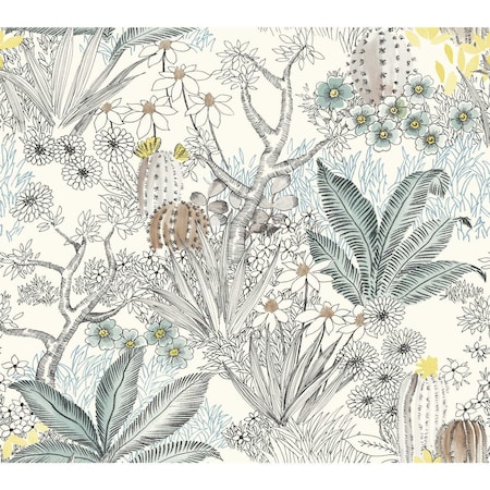 York Wallcoverings Flowering Desert Black Wallpaper ON1611