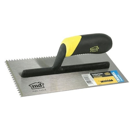 M-D Building Products Tile Installation Trowel, 12 in L, 4-1/2 in W, V Notch, Comfort-Grip Handle 49116