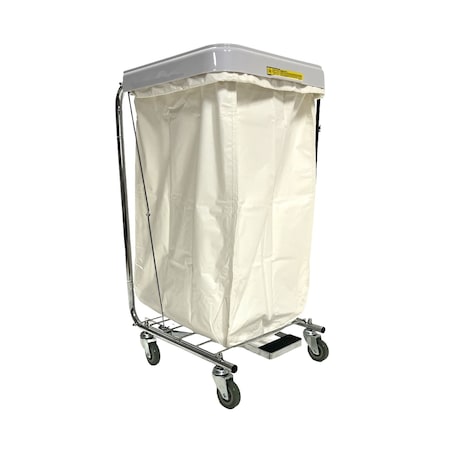 R&B Wire Products Drawstring, Antimicrobial Nylon, Hamper Bag, White 641W