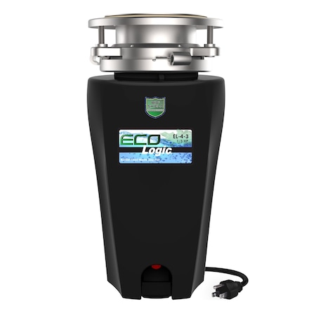 Eco Logic 1/3 HP Continuous Feed Garbage Disposal with Stainless Steel Sink Flange 10-US-EL-4-3B