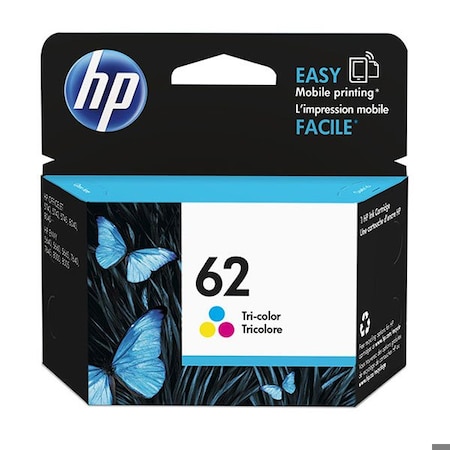 Hp 62 Tri-Color Original Ink Cartridge, 165 Yield C2P06AN