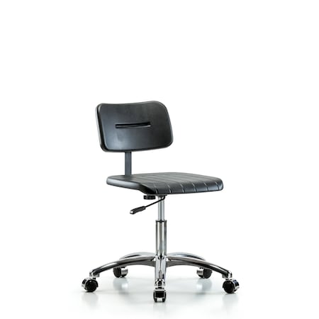 Blue Ridge Ergonomics Basic Poly Desk Chair, Chrome, Casters BR-BPDHCH-CR-CC