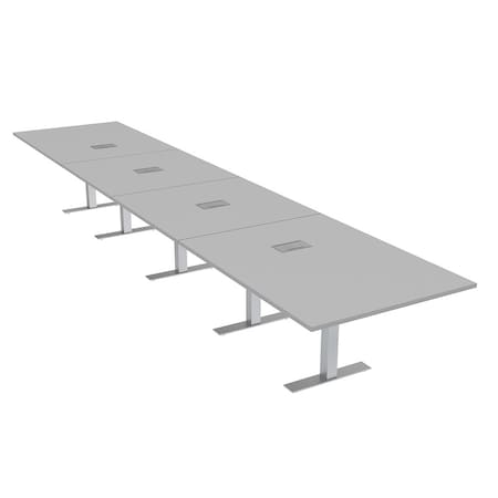 Skutchi Designs 20 Person Conference Table With Power Unit | 20' Rectangular Table | Harmony Series HAR-REC-48x240-T-U779-ESIL