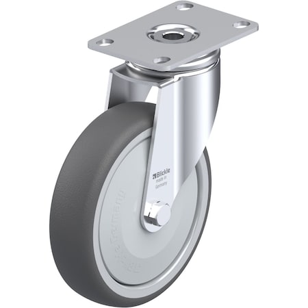 Blickle Swivel Plate Caster, PU, 5", 265 lb., Number of Wheels: 1 LKPA-PATH 126KF-12