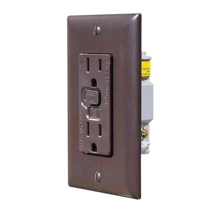 Overtime Brown Dual GFCI Outlet with Cover Plate OV2469418
