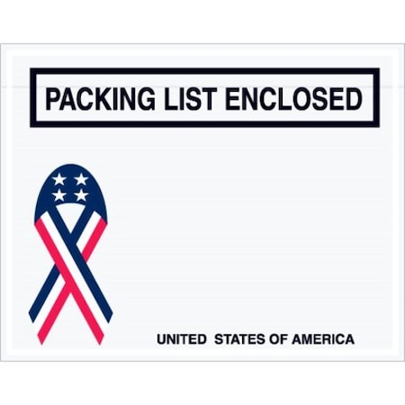 Zoro Select PackingListEnvelopes, Bl/Rd/Wht, PK1000 PL467