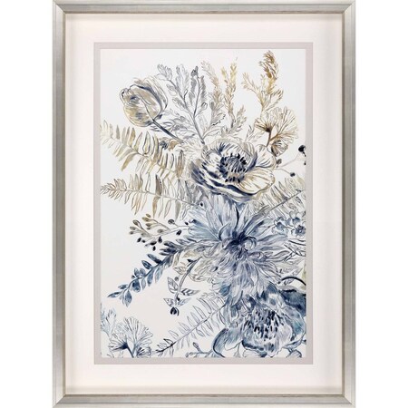Homeroots Royal Blue II Framed Art Silver Picture Frame Print Wall Art 474082