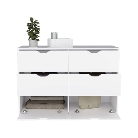 Homeroots 42" White Four Drawer Dresser 524959