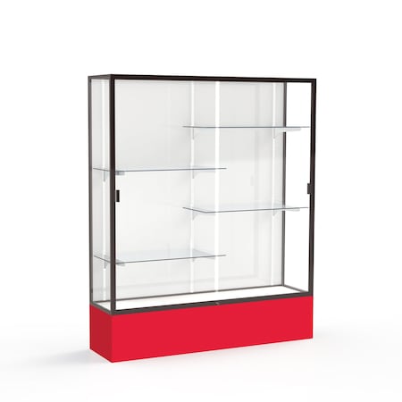 Ghent Spirit Floor Display Case 60x72x16, White, Bronze 375WB-BZ-RD