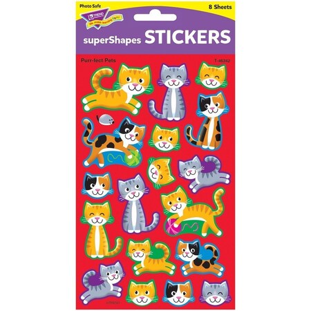 Trend Enterprises Purr-fect Pets superShapes Stickers-Large, PK864 T46342