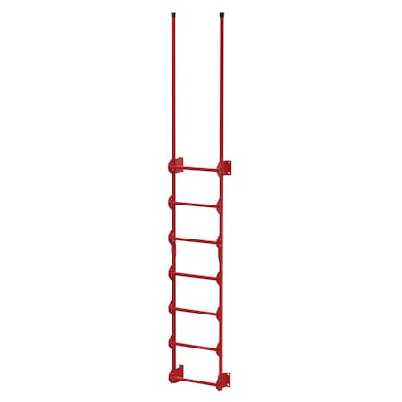 Vestil Steel Walk Through Dock Ladder 7 Step 300 Lb. Capacity Red DKL-7-RD