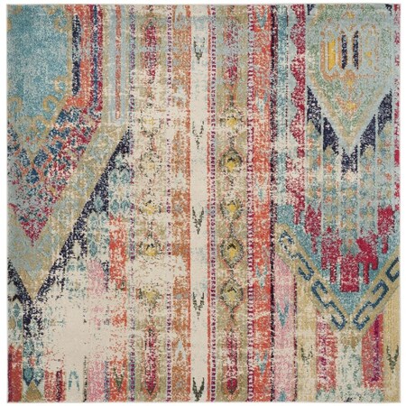Safavieh 6 ft. 7 in. x 6 ft. 7 in. Monaco Power Loomed Square Area RugMulticolor MNC222F-7SQ