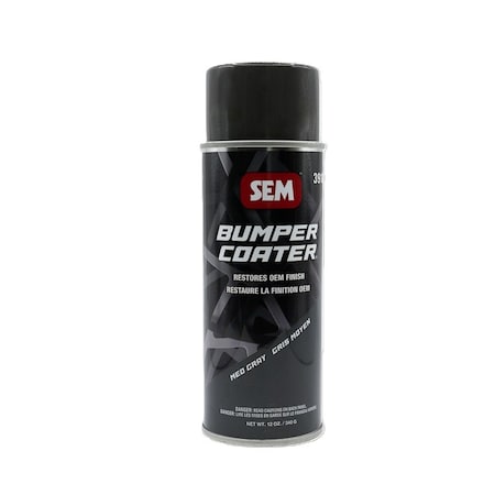 Sem Bumper Coater Trim Paint, 12 oz Net Weight, Aerosol Can, Medium Gray, 20 sq-ft Coverage 39183