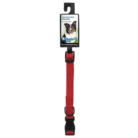 Boss Pet Digger's Adjustable Collar, 12 to 18 in L Collar, 5/8 in W Collar, Red 2938001