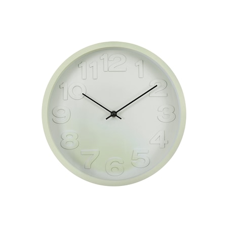 Monarch Specialties Clocks, 12-in. Round, Juvenile, Wall Clock, Light Green Face, Green Frame, Contemporary, Modern I 9117