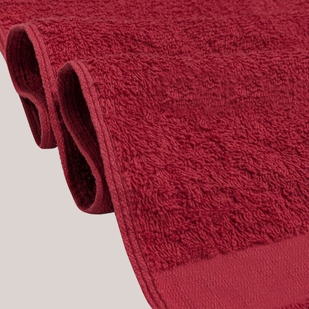 Supremeplus Premium Red Hand Towels, 16 in x 27 in, Pack of 12, 12PK SP-1278