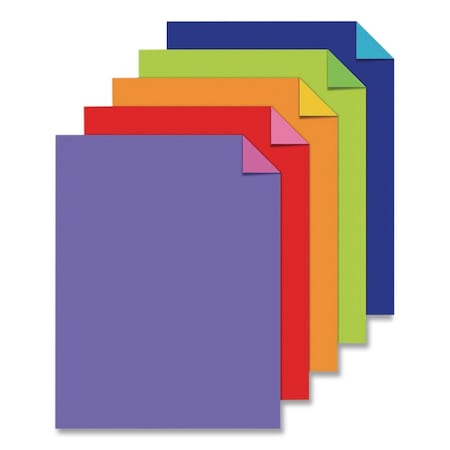 Astrobrights Double-Color Card Stock, 70 lb Cover Weight, 8.5 x 11, Assorted Bright Colors, 80PK 98883