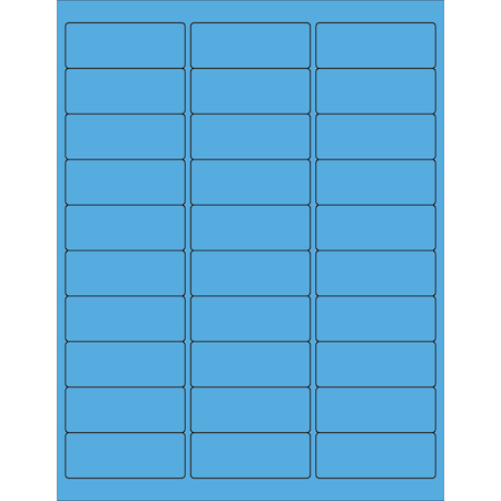 Tape Logic 2 5/8 x 1in Fluorescent Blue Rectangle Laser Labels, 3000PK LL173BB