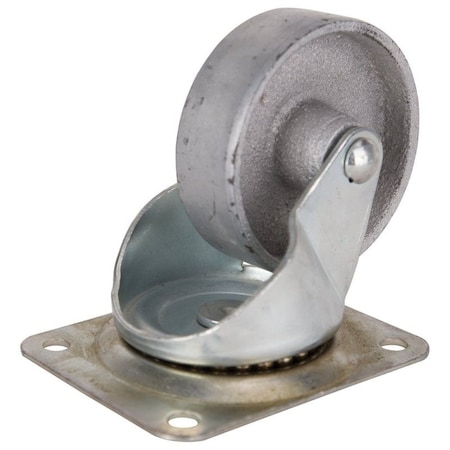 Prosource Swivel Caster, 4 in Dia Wheel, 1-1/4 in W Wheel, Steel Wheel, Gray, 500 lb, Steel Housing Material JC-S08