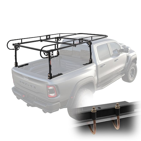 Vevor Truck Rack Pick up Ladder Rack 1000lbs Capacity 43.3"-63" Width for Lumber SC1402