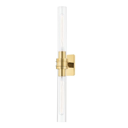 Hudson Valley Lighting Oakfield 2 Light Wall Sconce 2.75 In. Aged Brass 1042-AGB