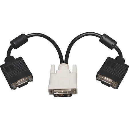 Tripp Lite by Eaton 1ft DVI to VGA Splitter Adapter Converter DVI-A Analog M to 2x HD15F 1' P120-001-2