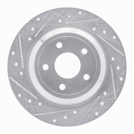 Dynamic Friction Co DFC Brake Rotor - Drilled and Slotted - Silver 631-54262L