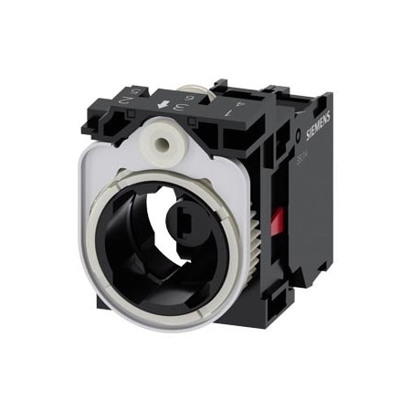 Siemens holder, 3-way, plastic, 1 NC, LED module, red, 6-24 V AC/DC, screw 3SU1501-1AG20-1CA0