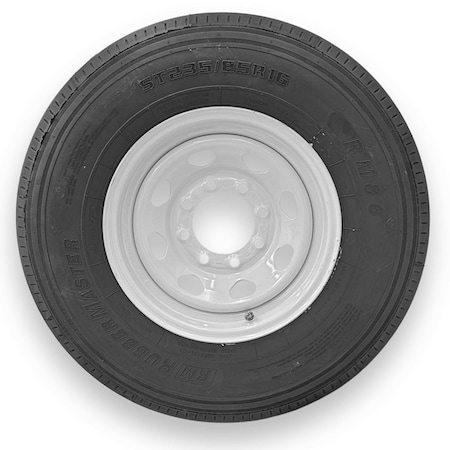 Rubbermaster - Steel Master ST235/85R16 14 Ply 8 On 6.5 Bolt, White Wheel Assemblies 599370