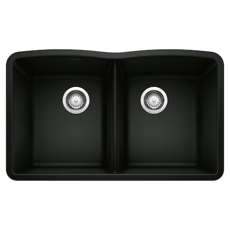 Blanco Diamond Equal Double Bowl, Coal Black 442913