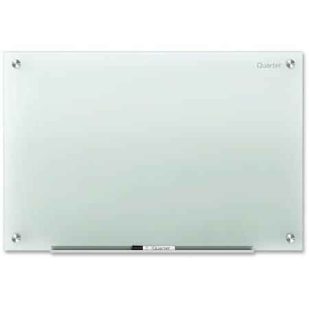 Quartet Dry Erase Board, Glass, 48 in, 72 in, No Frame Frame, Frosted White, Gloss G7248F-A