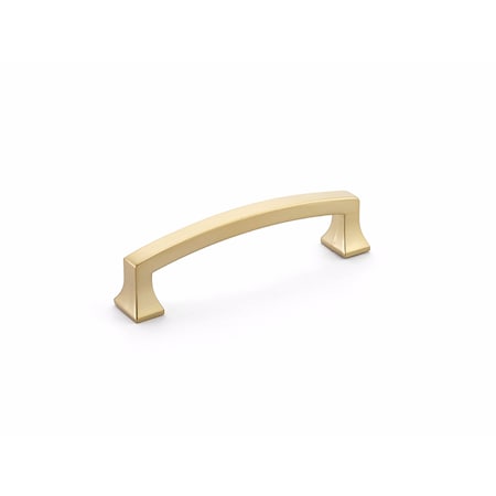 Schaub 4in Center to Center Menlo Park Arched Cabinet Pull Signature Satin Brass Finish 542-SSB