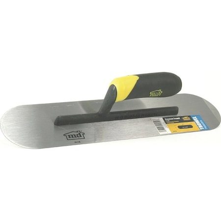 M-D Pool Finishing Trowel, Stainless Steel Blade, Comfort Grip Handle, Rubber Handle, 4 in OAW 20050