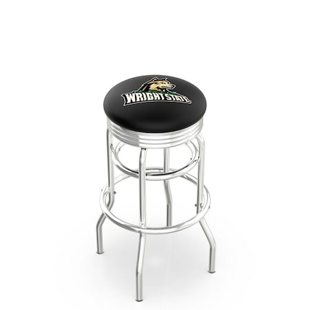 Holland Bar Stool Co 30" Chrome 2-Ring Wright State Swivel Bar Stool, Accent Ring L7C3C30WrtStU