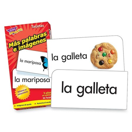 Trend Enterprises Mas palabras e imagenes (SP) Skill Drill Flash Cards T53007