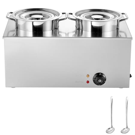 Vevor Commercial Soup Warmer Soup Station with 2*6.34Qt Pot Soup Kettle Warmer M-315