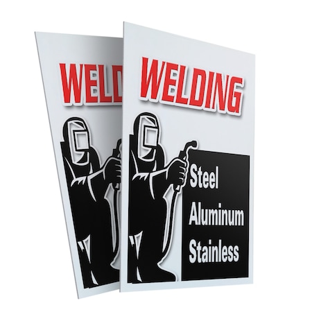 Signmission Welding Steel Aluminum Stainless, Plastic Signs Only 24 Inch x 36 Inch, Corrugated Plastic, 2PK CSB-2436-2PACK-WeldingSteelAluminumStain