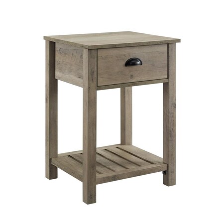 Walker Edison Furniture 18 Country Single Drawer Side Table - Grey Wash ...