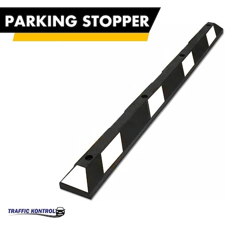 Traffic Kontrol Parking Wheel Stop Block Curb, Rubber, 4 in Height, 72 ...