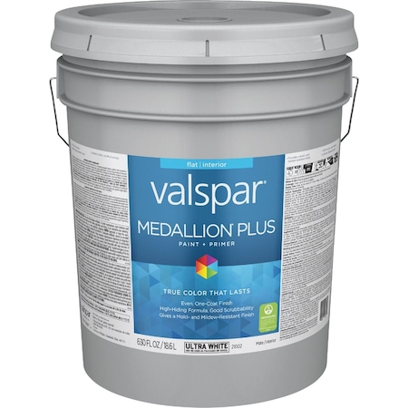 Valspar Medallion Plus Premium Paint & Primer Flat Interior Paint Ultra Wht 5 Gal. 028.0021002.008