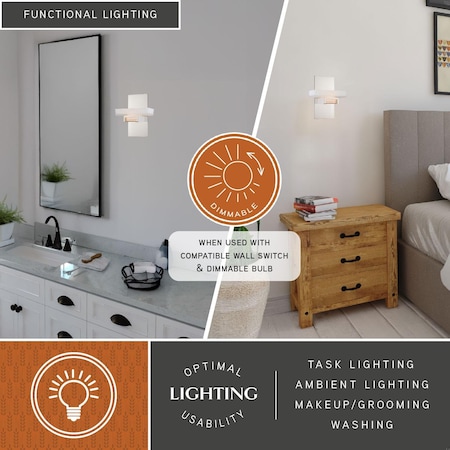 Vaxcel Gatsby 1 Light Nickel Bathroom Wall Fixture W0079