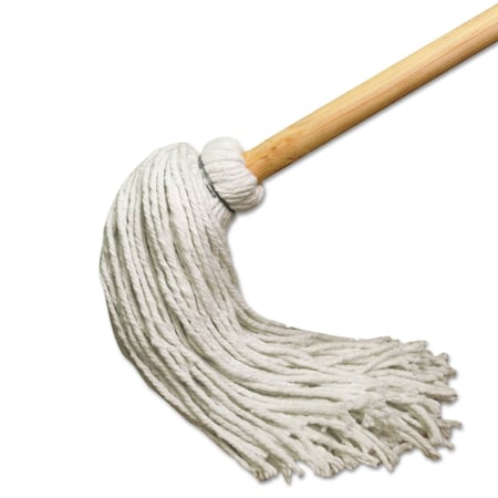 Boardwalk Handle/Deck Mops, No 24 White Rayon Head, 54" Natural Wood Handle, PK6 BWK124R