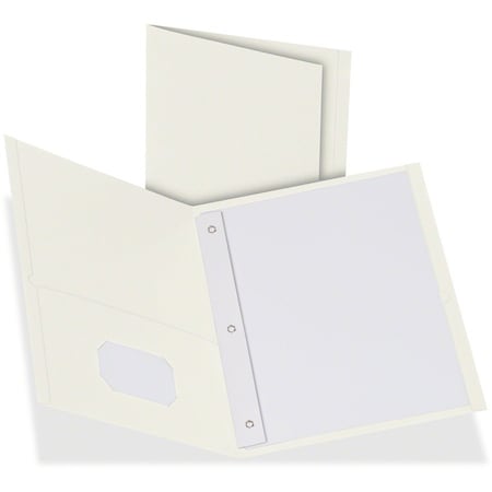 Tops Business Forms Oxford, Twin-Pocket Folders With 3 Fasteners, Letter, 1/2in Capacity, White, 25PK 57704